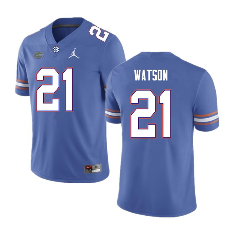 NCAA Florida Gators Desmond Watson Men's #21 Nike Royal Stitched Authentic College Football Jersey QNV3464PM